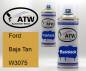 Preview: Ford, Baja Tan, W3075: 400ml Sprühdose + 400ml Klarlack - Set, von ATW Autoteile West.